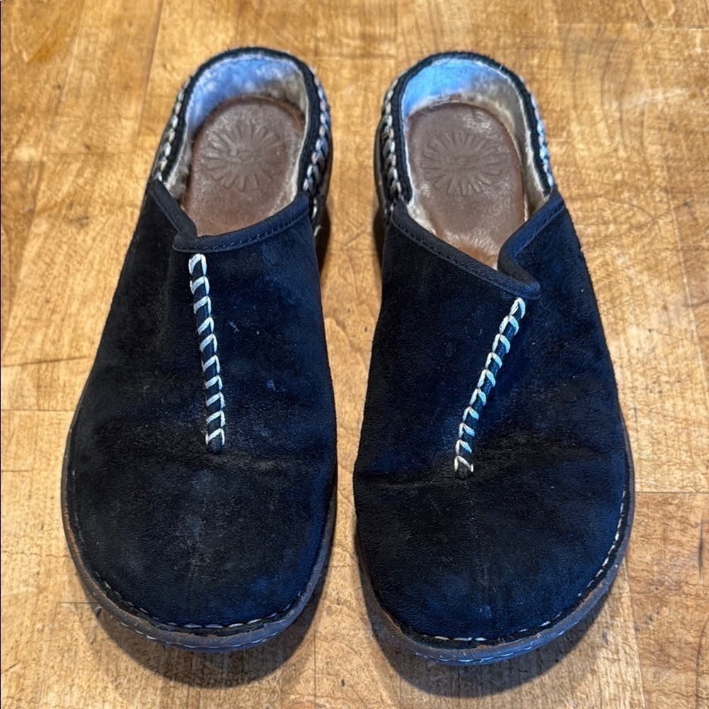 UGG Black Suede Clogs